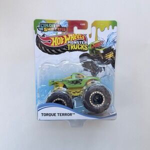 Hot Wheels Monster Trucks Color Shifters Torque Terror Green Flame HGX06 1:64